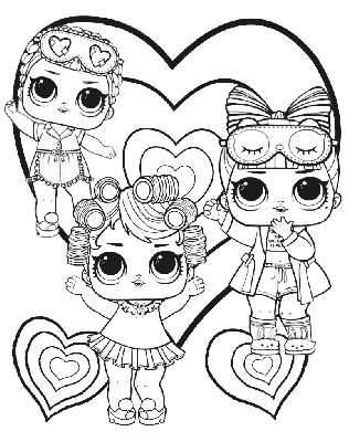 Kolorowanka trzy laleczki